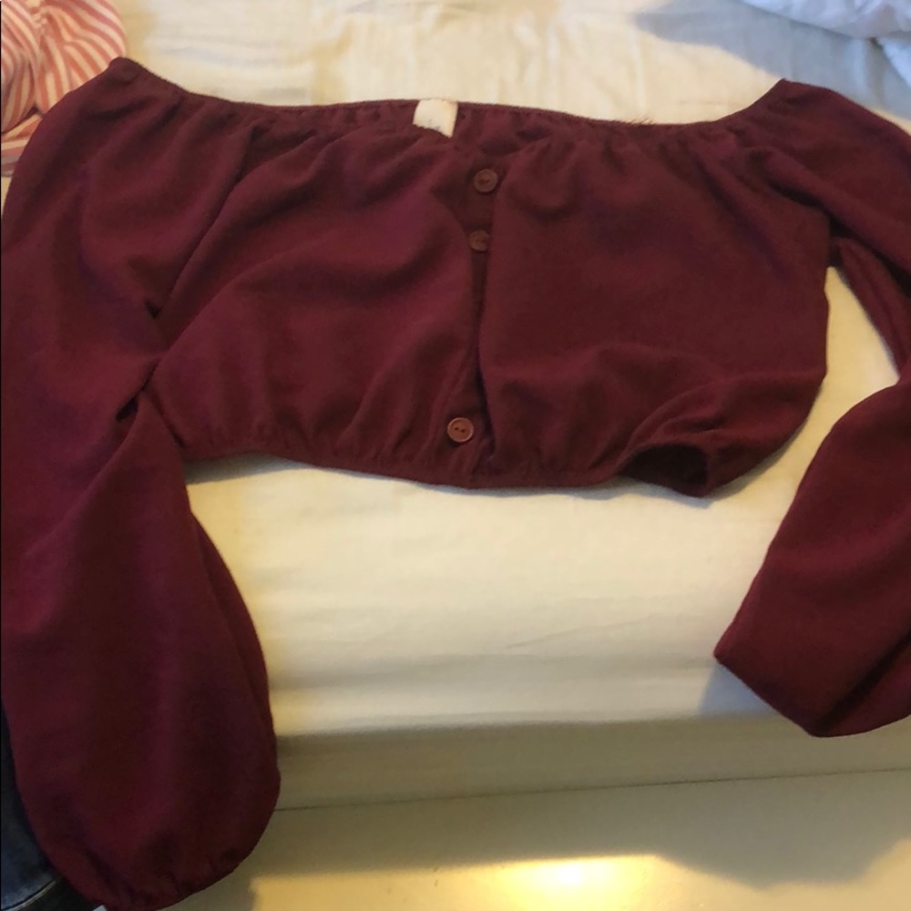 Off shoulder crop blouse